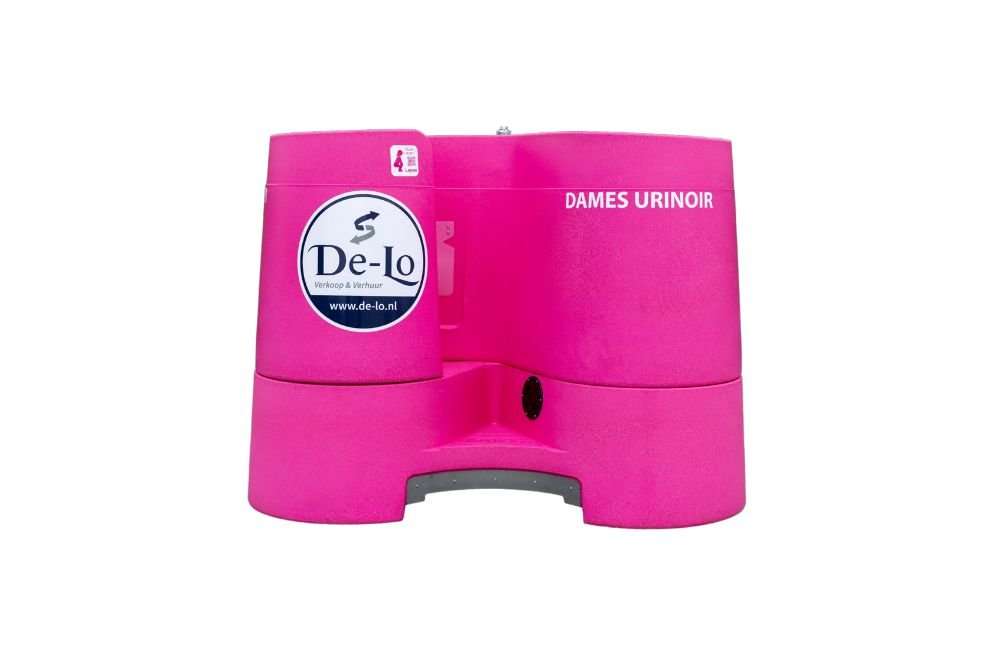 Vrouwenurinoir huren roze vrouwentoilet met drie hurkcabines