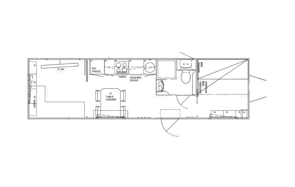 Woonuit Flex voor verkoop Europe Wagon plattegrond Woonuit Flex voor verkoop Europe Wagon plattegrond