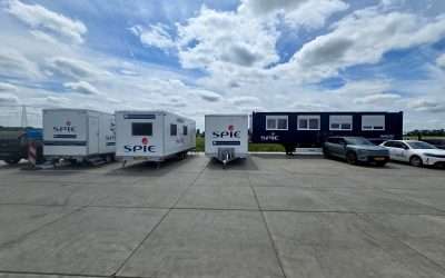 Mobiele voorzieningen voor grootschalig hoogspanningsproject SPIE Nederland